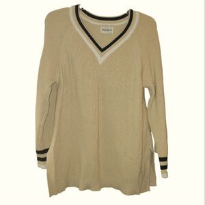 For the Republic Khaki V-Neck Sweater